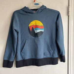 L.L. Bean Blue Graphic Hoodie Sweatshirt - kids
